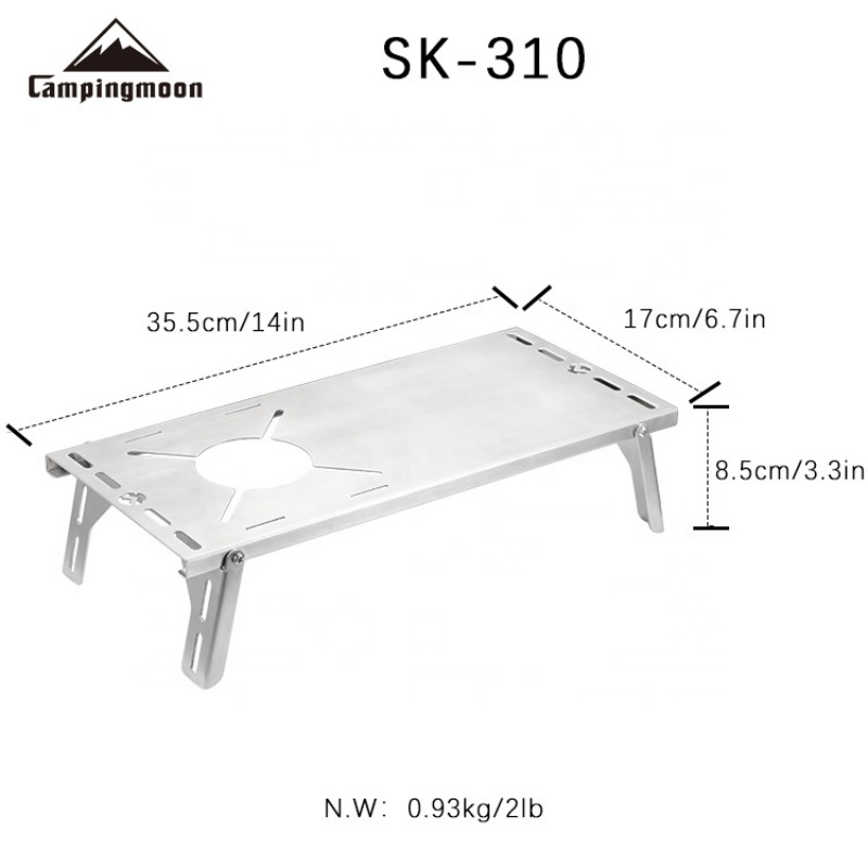 Camping Cooking Table With Windshield - CAMPINGMOON SK-310 Multifunktionaler Tragbarer Klappbarer BBQ-Grill