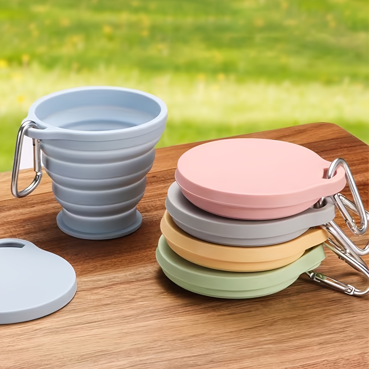 Camping Cooking Food - Lebensmittelechter Silikon-Faltbecher, leichter tragbarer Becher mit
