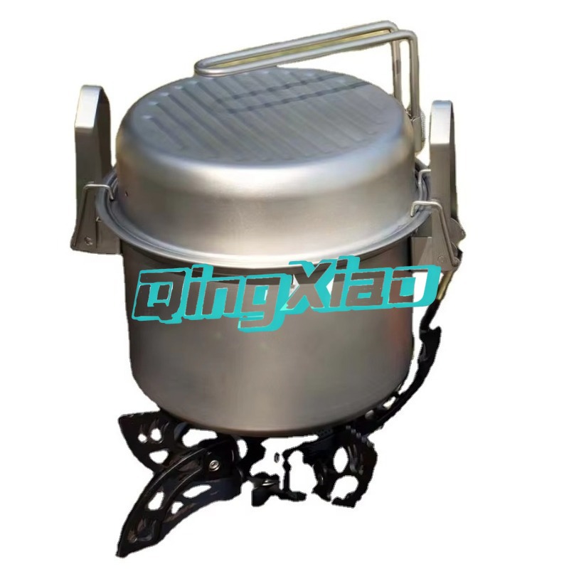 Camping Cooking Portable - Multifunktionaler Camping-Kochtopf aus 304 Edelstahl für