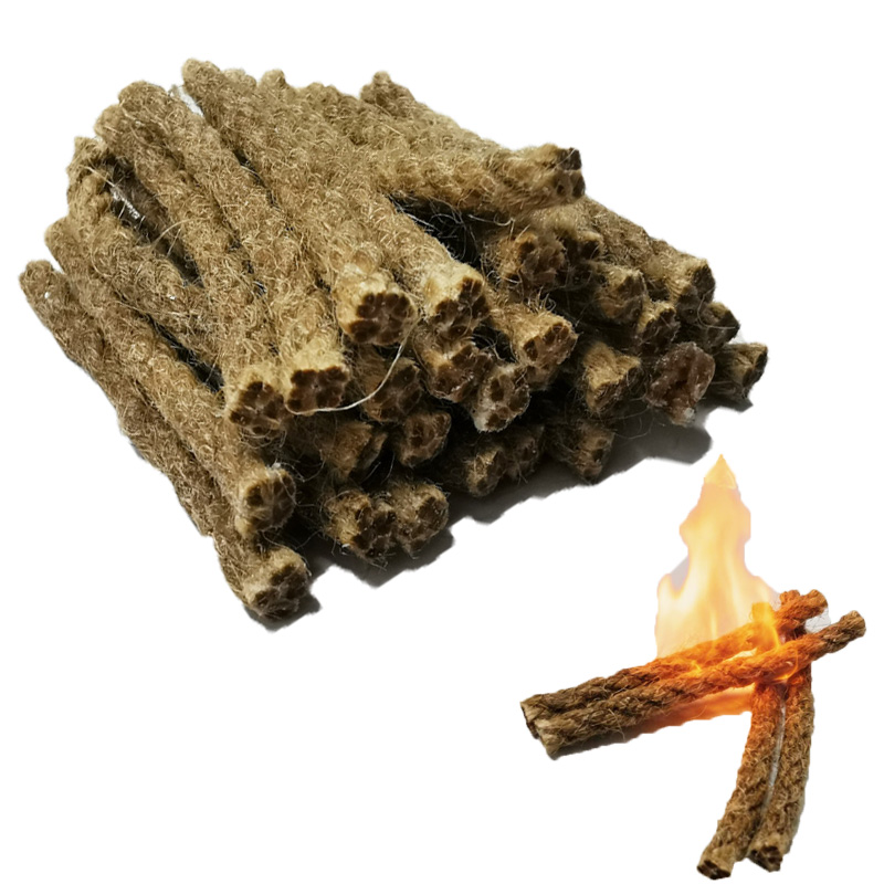 Camping Cooking Wood Stove - Outdoor Mini Wachs-Hanfseil Tragbarer Feueranzünder Camping