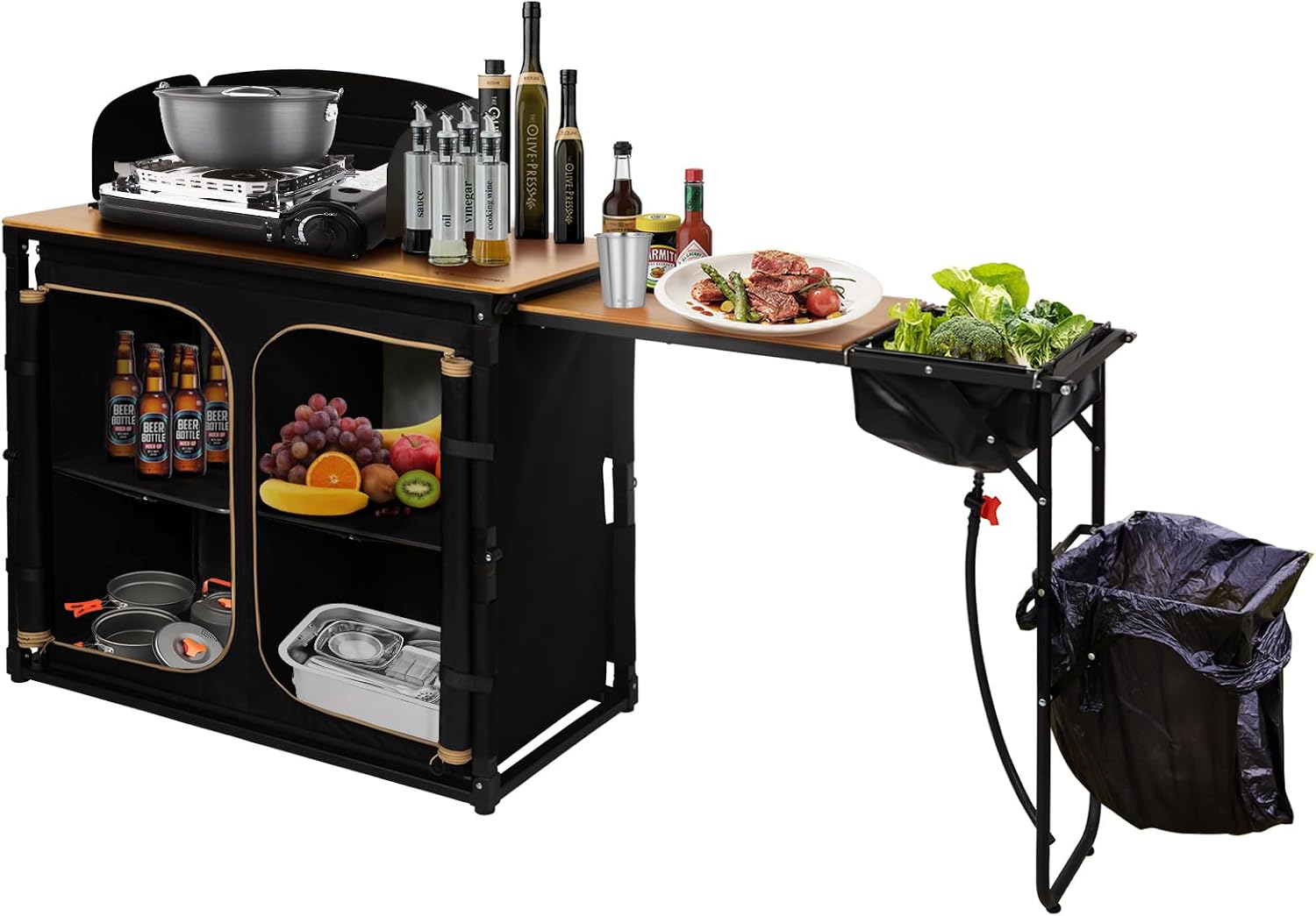 Bambus-Campingküchenstation, k – Camping Cooking Table With Windshield Bewertung und Preis