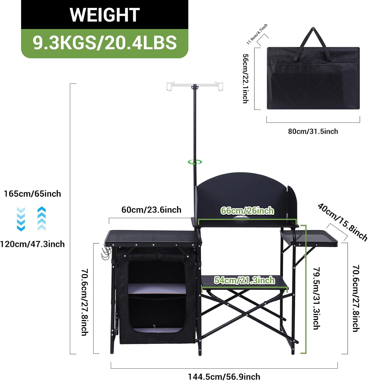 Camping-Küchenstation, Klappti – Camping Cooking Table With Windshield Bewertung und Preis