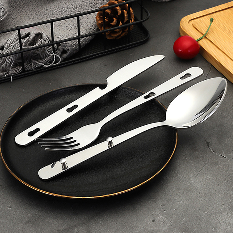 3 teile/satz Tragbare Edelstah – Camping Cooking And Dining Set Bewertung und Preis